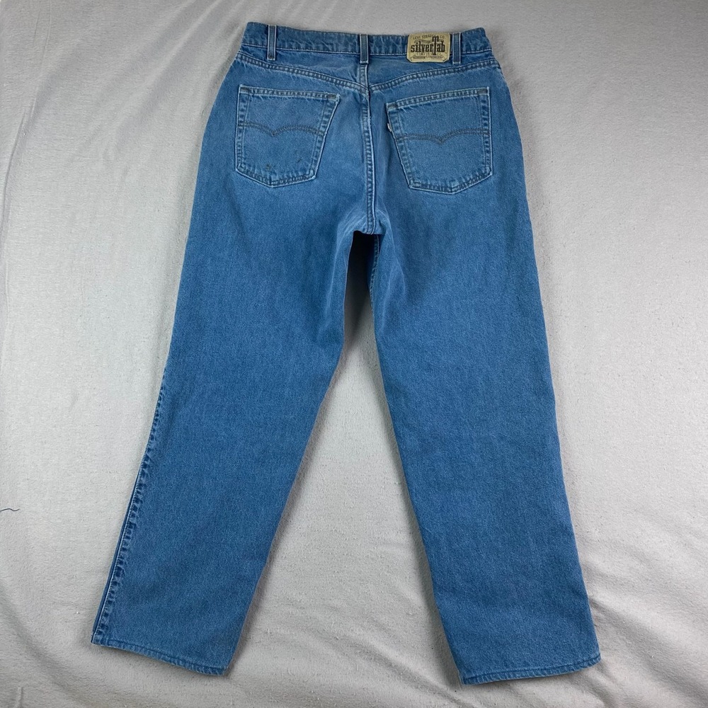 Vintage Levis Jeans 34x30 (Actual 33x29) Blue SilverTab Loose Baggy Made In USA - Picture 7 of 16